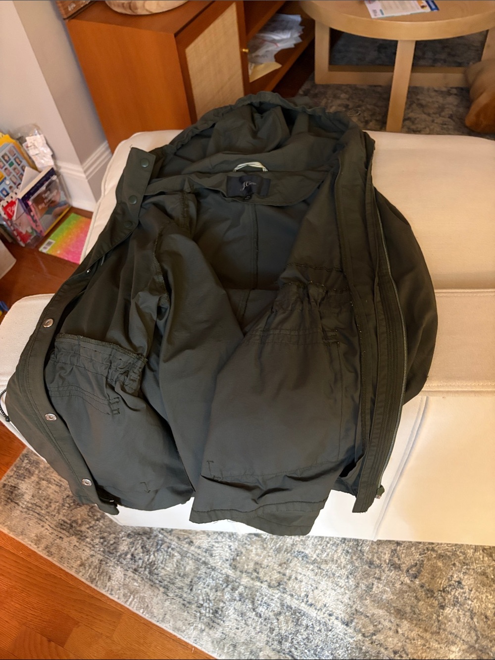 J. Crew Olive Rain Coat Jacket